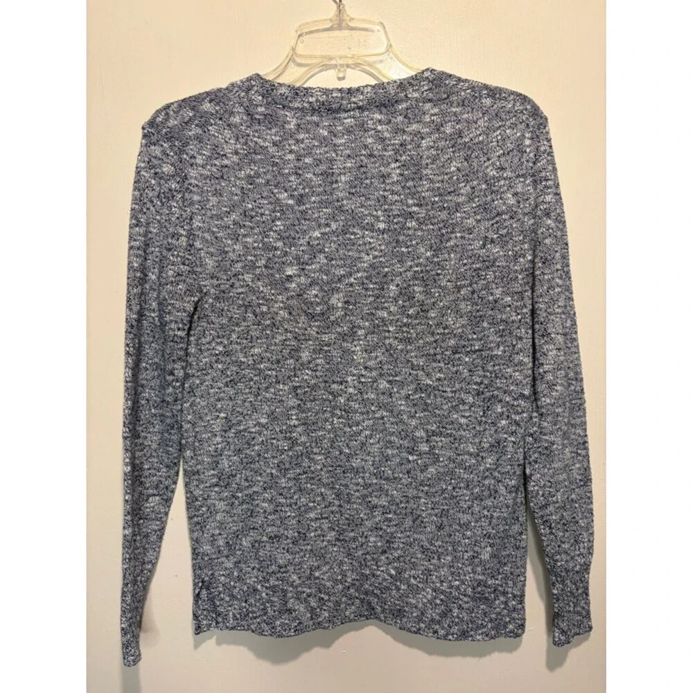 J.Crew Factory Marled Gray Blue Crewneck Sweater Knit Lightweight Pullover XXS